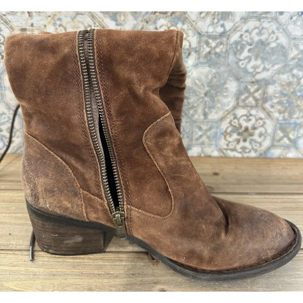 Born Over Knee Suede Boots BOHO Women's Caramel Brown Sz 7 M